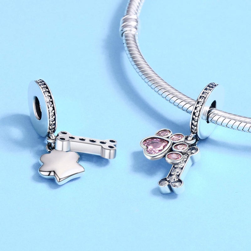 MUERDOU Love Heart Dog Dangle Charm fit for Pandora Charms Bracelet I Love You to the Moon and Back Charm - Image 4